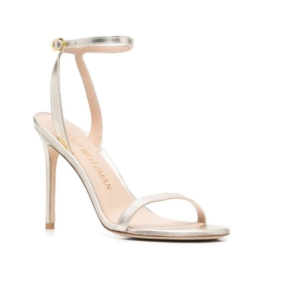 Stuart Weitzman Barelynude 100 sandals light gold size 8 women - Picture 6 of 14